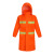 齐力安 长款风衣式雨衣 环卫工人园林绿化防水反光雨衣 荧光橙 M