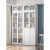 钢制家用书柜置物架可组合玻璃柜展示柜铁艺简约书架储物架收纳柜 通玻门柜白色2*0.8*0.35m