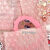 京仕蓝 粉色爱心气泡袋气泡膜气泡信封小卡卡套礼品包装袋防震防 玫红色20个10*10cm