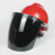 电焊面罩安全帽式防护面罩面屏打磨防飞溅焊工隔热焊帽头戴式面具 防刮擦-黑色+V型红色ABS安全帽