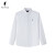 POLOWALK男式长袖衬衫2024春纯棉挺括有型经典百搭款商务休闲衬衣 白色 XL