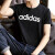 阿迪达斯 （adidas）男装女装情侣运动套装24夏新款舒适印花时尚休闲短袖T恤上衣 经典T恤/男女同款/单件/黑色 S(175/92A)