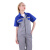 斯卡地尔（Scotoria）半袖工作服套装 分体式夏季半袖舒适高棉TC1501 蓝灰拼色 XXXL