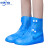 定制适用于 防水雨鞋套防滑硅胶下雨天雨鞋套男女加厚高筒防雨靴 003蓝色