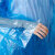 稳斯坦 WY0293 一次性分体封脚雨衣 透明加厚带帽绳松紧分体PE防护雨披 蓝色  3件