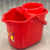 加厚宽拖把桶高颜值脱水桶免手洗墩布桶带轮拖地桶户外挤水桶 喜庆红色17L带轮拖地桶 一桶一