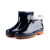 品之德 PVC低筒雨鞋牛筋底低帮雨靴工作水鞋胶鞋 PX--035 黑色 40码