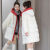 蒂洛缇娜反季棉服女中长款冬季新款韩版宽松加厚大码棉衣外套女 米白色 M 80-105斤