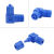 适用蓝色快拧塑料接头防腐蚀气管塑钢接头快速拧气动螺纹直通弯头三通 PC10-02