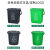 20升垃圾分类垃圾桶厨房手提桶圆桶10L带盖带提手大号厨余餐厨绿 10L方形手提桶灰色