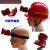 矿灯防爆防水矿用充电强光超亮头戴式安全矿帽带钩头盔用头灯红色白光 红色白光+玻璃钢帽子