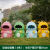 户外动物垃圾桶可爱卡通创意分类摆件景区幼儿园果皮箱玻璃钢雕塑 恐龙垃圾桶4色一套