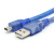 mini usb数据线 T型口平板MP3硬盘相机汽车导航数据线充电线5P 蓝色 30厘米 其他