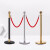礼宾杆挂绳迎宾柱酒店警示柱一米线栏杆隔离带伸缩带安全警戒线 1.5米麻绳金扣（红色）