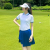 SWAN LOVE GOLF2024早春新款高尔夫女装夏季短袖T恤速干修身女士运动防走光短裙 白色上衣2345 XS