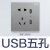 罗格朗五孔插座带usb面板墙壁暗装86型家用充电口 逸景深砂银五孔带USB