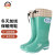 上海牌雨鞋女士高筒可拆卸棉套防寒舒适PVC耐磨防滑防汛劳保工业防护耐腐蚀耐酸碱食品加工鞋SH302A 绿色 39