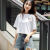 索宛亦（SUOWANYI） 宽脐短款白色棉的T恤女短袖2021夏装新款短装高腰上衣体恤衫 842#(短)款 M 85-100斤