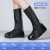 定制适用雨鞋男女款雨天防水雨靴套鞋防滑加厚耐磨儿童硅胶雨鞋套夏季水鞋 黑色-加高筒 XS(32-33)