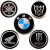 曼影（MANYING）适用宝马摩托车改装贴车标BMW标志3D金属标个性车贴花装饰贴定制 变形正派车标一套四个