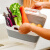 花安家厨房折叠洗菜盆洗水果蔬菜沥水篮伸缩蔬菜篮子沥水收纳篮家用水槽 槽 灰白色