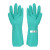 绿色丁晴耐油耐酸碱耐溶剂工业防滑防化防水劳保防护手套 耐溶剂手套 L