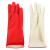 东方红 橡胶手套工业耐酸碱手套防水双层乳胶手套 红白*3双M
