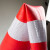 安路冠 反光交通路锥方锥 橡胶材质 90cm高圆锥 雪糕筒桶警示柱桩 白红 90*45*45cm