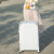 包时尚万向轮拉杆箱旅行箱登机箱 PVC拉链款29英寸 白色+玫瑰金