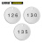 安赛瑞 圆形反光塑料号码吊牌 库工厂工作场所数字分类牌 编号126至150 直径38.1mm 25个装 14780