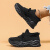 LI-NING 1990大码运动女鞋透气飞织袜子鞋一脚蹬懒人鞋舒适 黑色 40