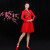 广场舞服装女演出服套装2020新款秧歌服中老年民族古典舞蹈服 红色喇叭袖+红色裙 L