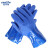 金诗洛 KSL033 蓝色耐油浸塑棉毛浸胶 磨砂防滑加厚加大耐酸碱劳保手套 不加绒