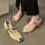 暮柒玛丽珍鞋子2023夏季配裙子粗跟高跟鞋凉鞋法式仙女鞋温柔单鞋 米白色 35 标准码