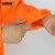 安赛瑞 养猪厂连体工作服 喂猪防护服 防水防尘畜牧养殖带帽连体服 橘色 2XL码 300574
