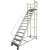 仓库登高车市货架理货上货平台梯子可移动式踏步梯注塑机上料梯 平台离地1.0米【0.6米宽】 灰白