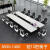 墨申会议室长桌10人简约现代培训桌条形桌椅子带插座会议桌椅组定 2.4米+8张椅子