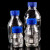 海斯迪克 蓝盖试剂瓶 透明丝口玻璃瓶 螺纹口带刻度螺口样品瓶 高硼硅100ml