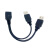 打印机方口数据线一拖二 双USB一母拖二公 一公拖二母 手机硬盘打 延长线(公对母)5米透蓝色 其他