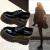 喜家隆（小码）小个子内增高女皮鞋厚底乐福鞋春秋款超高跟英伦漆皮单鞋 黑色漆皮8.5cm 34