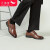红蜻蜓男鞋夏季新款商务正装休闲皮鞋男士韩版英伦系带鞋子 棕色 38