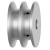 铝合金三角皮带轮A型双槽马达电机皮带盘工业传动轮V型槽主轴滑轮 双槽外径60孔径12