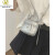 酷奇袋鼠（KUQIDAISHU）银色手提包包女2023新款潮时尚菱格链条包百搭ins斜挎包小水桶包 大号黑色