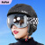 酷峰（kufun） 专业滑雪头盔男女儿童成人滑雪装备雪盔保暖安全帽护具单板双板 裂纹黑+球面滑雪镜银片 L码（头围59-61CM）