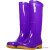 高筒加绒雨鞋雨靴防水鞋胶鞋套鞋水靴女时尚防滑中筒雨鞋 高筒紫色-鹿无绒 39