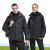征战虎J2020 保暖工装 三合一冲锋衣两件套 保暖登山服 滑雪服 防风防水防护服 女款：黑色 XL