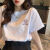 白色印花字母短袖t恤女夏季2024新款韩版宽松显瘦新款半袖上衣潮 3059 XL