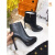 CNSUP高端品牌轻奢春季新款细高跟防水台短靴子真皮尖头黑色性感气质 黑色绒里12.5cm 34