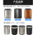 不锈钢垃圾桶无盖压圈方形直投厨房客厅房间商场卫生间果皮箱 黑钛15升(320*265*395mm)