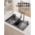 润华年厨房不锈钢水槽大单槽洗菜盆家用洗碗槽水龙头 A款| 68*45*22cm | 手提式下水|